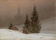 Caspar David Friedrich Winter Landscape with Church (mk10) oil painting picture wholesale